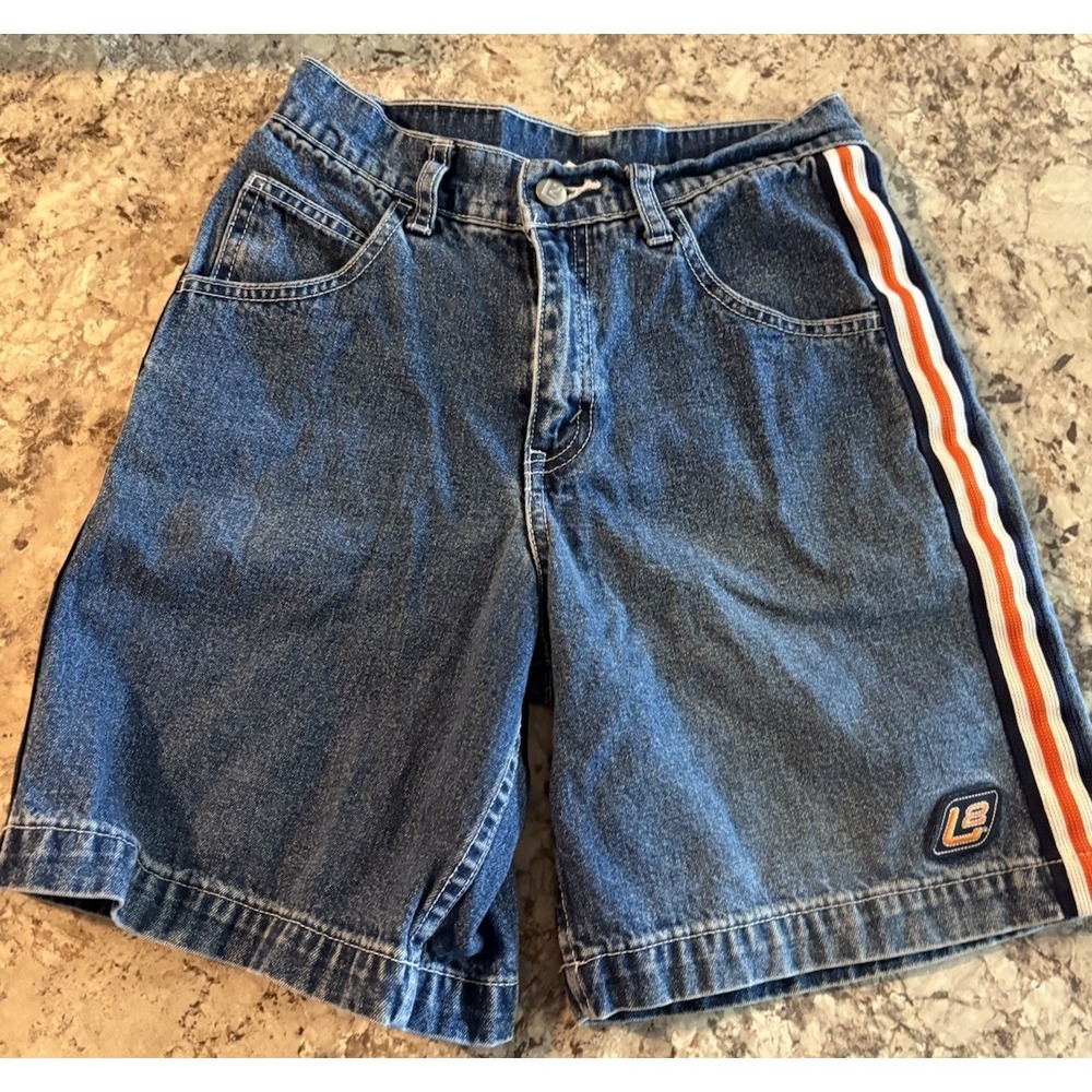 Vintage KIDS BOYS Levi's L8 Baggy Denim Striped Shorts Size 10 90s 00s Skater